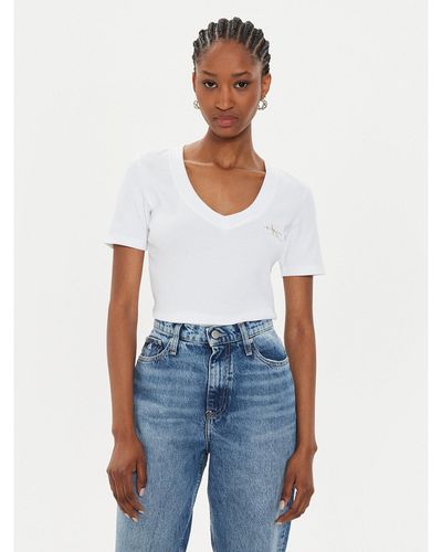 Calvin Klein T-Shirt J20J223274 Weiß Regular Fit