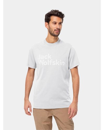 Jack Wolfskin T-Shirt Essential Logo T 1809591 Weiß Regular Fit