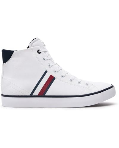 Tommy Hilfiger Sneakers Th Hi Vulc Stripes Mesh Fm0Fm04948 Weiß