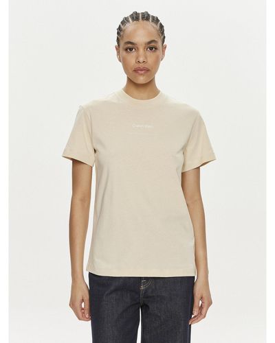 Calvin Klein T-Shirt Multi Logo K20K207215 Regular Fit - Natur