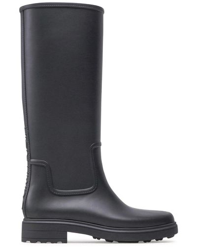 Calvin Klein Gummistiefel rain boot knee w/flc hw0hw01265 ck black bax - Schwarz