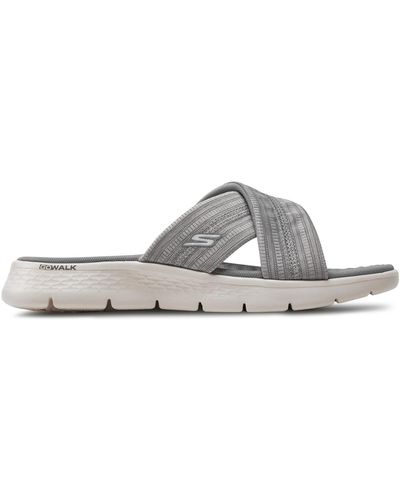 Skechers Pantoletten Go Walk Flex Sandal-Impressed 141420/Gry - Weiß
