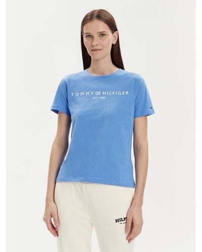 Tommy Hilfiger T-Shirt Logo Ww0Ww40276 Regular Fit - Blau