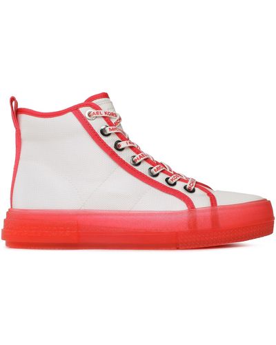 MICHAEL Michael Kors Sneakers Aus Stoff Evy High Top 43S3Eyfe5D Weiß - Pink