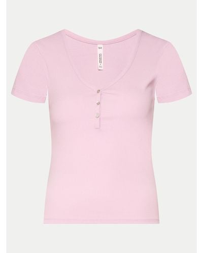 Hunkemöller Pyjama-T-Shirt Gathering 205129 Regular Fit - Pink