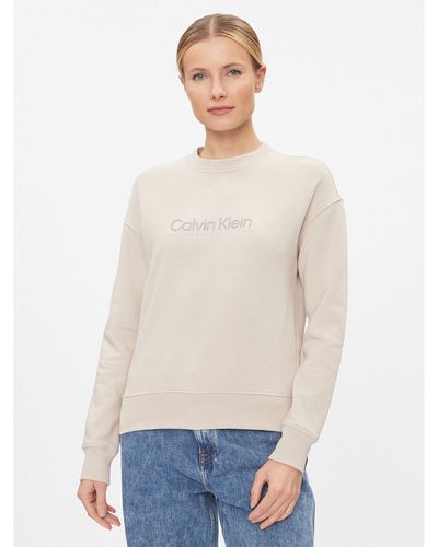 Calvin Klein Sweatshirt Satin Emroidery K20K206757 Regular Fit - Weiß