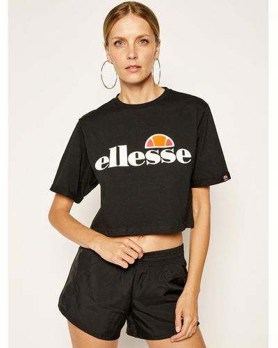 Ellesse T-Shirt Alberta Crop Sgs04484 Regular Fit - Schwarz