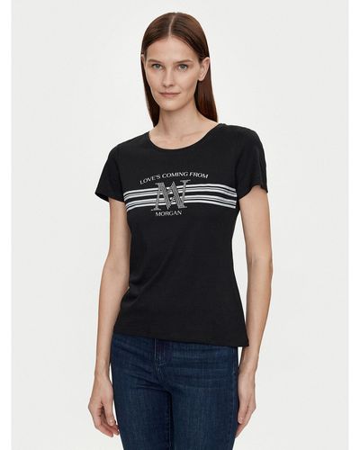 Morgan T-Shirt 241-Donna Regular Fit - Schwarz