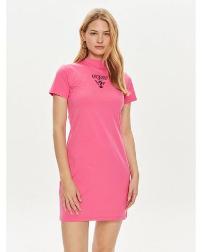 Guess Kleid Für Den Alltag V4Yk02 Kcdh1 Regular Fit - Pink