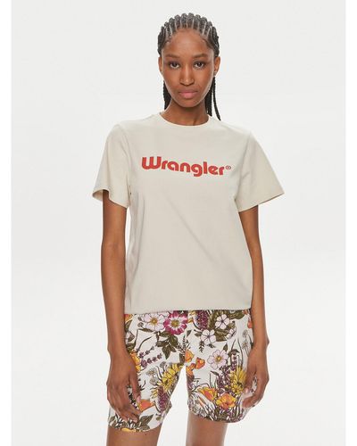 Wrangler T-Shirt 112350305 Écru Regular Fit - Weiß