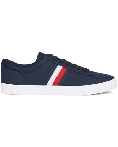 Tommy Hilfiger Sneakers Aus Stoff Iconic Vulc Stripes Mesh Fm0Fm05072 - Blau