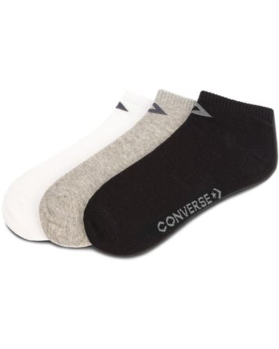 Converse 3Er-Set Niedrige -Socken E747A-3020 Weiß - Schwarz