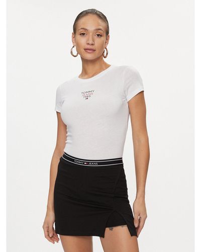 Tommy Hilfiger T-Shirt Essential Dw0Dw17357 Weiß Slim Fit