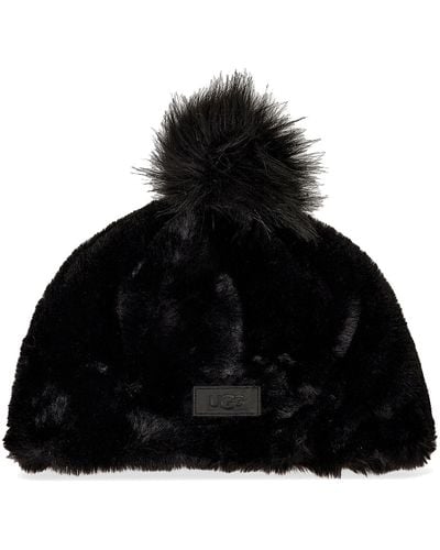 UGG Mütze W Faux Fur Beanie W Pom 20941 - Schwarz