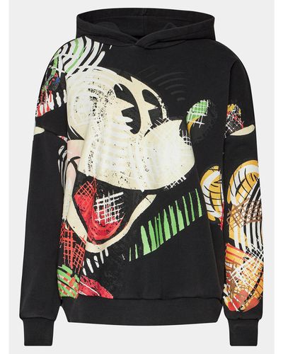 Desigual Sweatshirt Monsieur Christian Lacroix Mickey Cubist 24Swsk57 Oversize - Schwarz