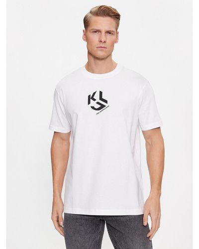 Karl Lagerfeld Karl Lagerfeld T-Shirt Klj Regular Monogram Sslv Tee 236D1704 Weiß Regular Fit