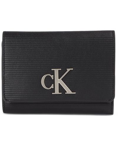 Calvin Klein Damen Geldbörse Minimal Monogram Med Trifold T K60K611237 - Schwarz