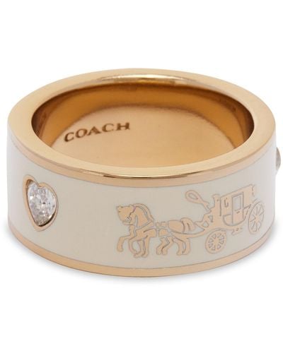 COACH Ring Enamel Horse & Carriage Band Ring 37479034Gld100 - Mettallic