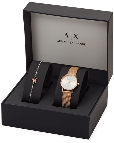 Armani Exchange Uhr Und Armband Set Lola Ax7121 - Weiß