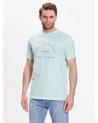Karl Lagerfeld T-Shirt Crew Neck 755053 532224 Grün Regular Fit - Blau