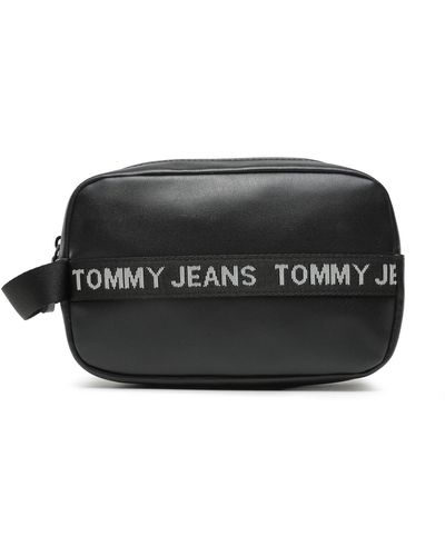 Tommy Hilfiger Kosmetiktasche Tjm Essential Leather Washbag Am0Am11425 Bds - Schwarz