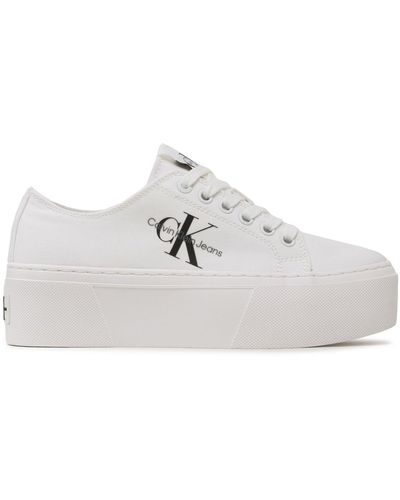 Calvin Klein Sneakers Aus Stoff Cupsole Low Txt Yw0Yw01033 Weiß