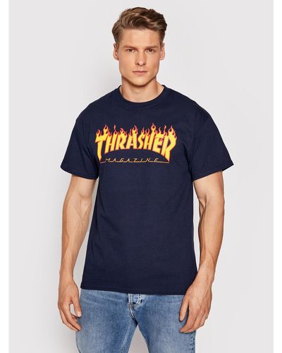 Thrasher T-Shirt Flame Regular Fit - Blau