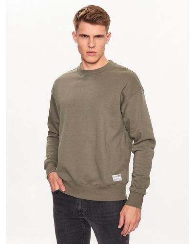Solid Sweatshirt 21107419 Grün Regular Fit - Grau