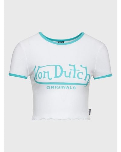 Von Dutch T-Shirt Ami 6230070 Weiß Regular Fit - Blau