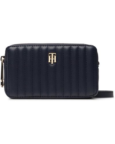 Tommy Hilfiger Handtasche th timeless camer bag quilted aw0aw13143 dw6 - Blau