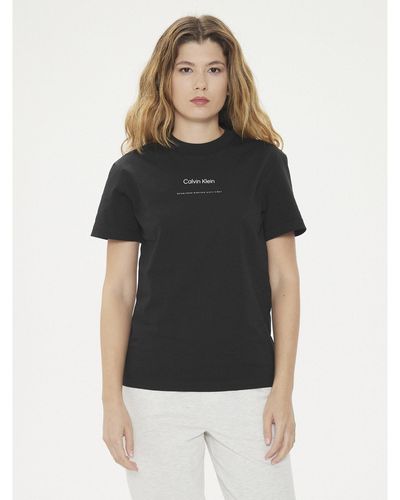 Calvin Klein T-Shirt Multi Logo K20K207215 Regular Fit - Schwarz