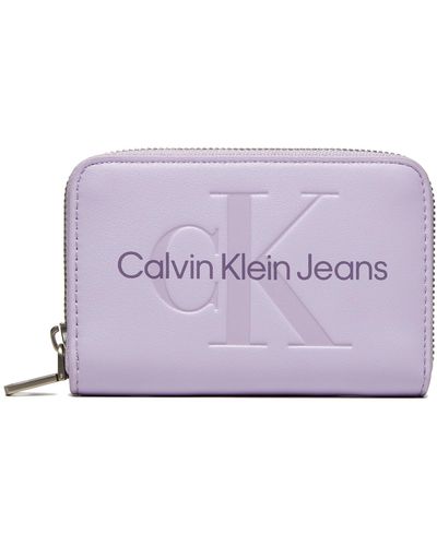 Calvin Klein Kleine Damen Geldbörse Zip Around Mono K60K612255 - Lila