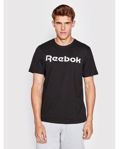 Reebok T-Shirt Classic Graphic Series Linear Logo Gj0136 Slim Fit - Schwarz