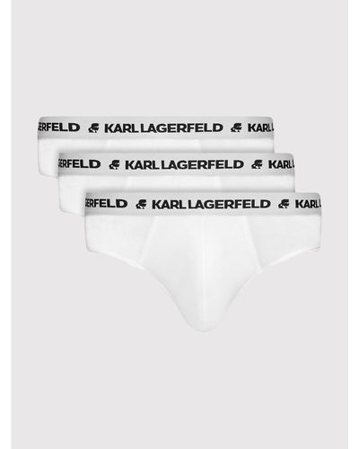 Karl Lagerfeld 3Er-Set Slips Logo 211M2103 Weiß