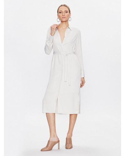 Calvin Klein Hemdkleid K20K205218 Écru Regular Fit - Weiß