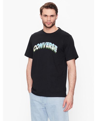 Converse T-Shirt Cloud Fill 10024589-A02 Regular Fit - Schwarz