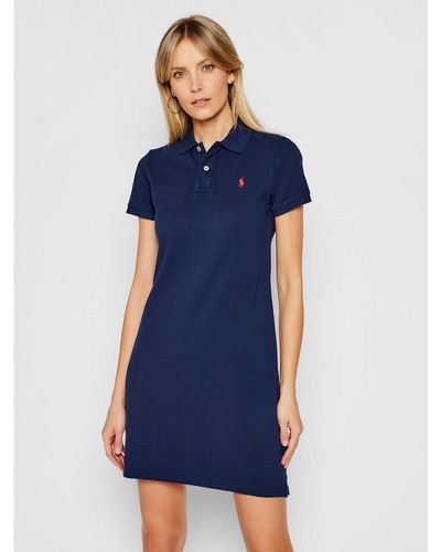 Polo Ralph Lauren Kleid Für Den Alltag Polo Shirt Shop 211799490005 Regular Fit - Blau