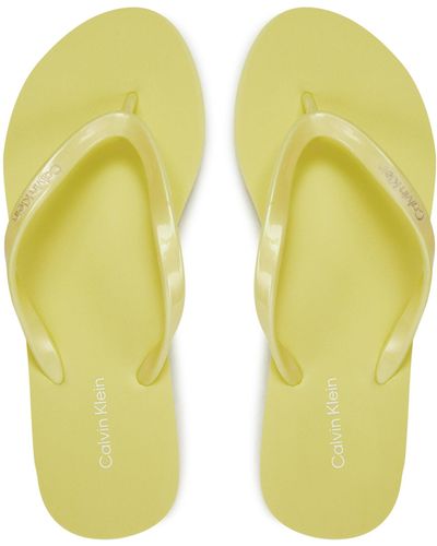 Calvin Klein Zehentrenner flip flop deboss logo met hw0hw02043 tender yellow zcw - Gelb