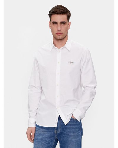 Calvin Klein Hemd Oxford J30J325027 Weiß Slim Fit