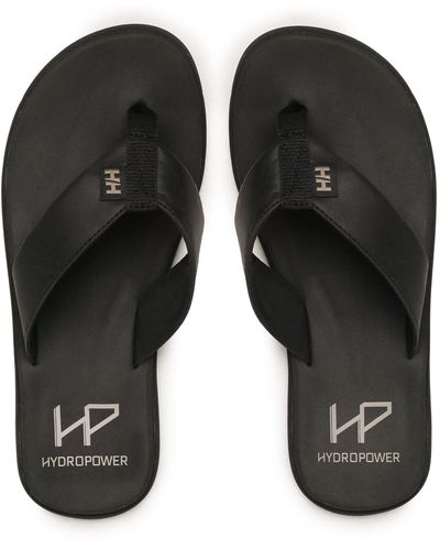Helly Hansen Zehentrenner seasand leather sandal 11495_990 black/fllen rock - Schwarz