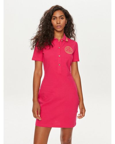 Versace Kleid Für Den Alltag 76Haot03 Regular Fit - Rot