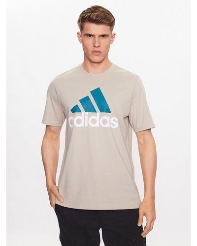 adidas T-Shirt Essentials Single Jersey Big Logo T-Shirt Ij8575 Regular Fit - Natur