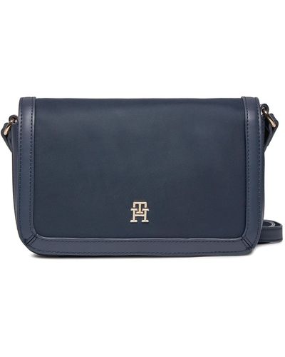 Tommy Hilfiger Handtasche Th Essential S Flap Crossover Aw0Aw15700 - Blau
