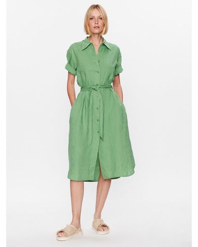 Benetton Kleid Für Den Alltag 4Aghdv039 Grün Regular Fit