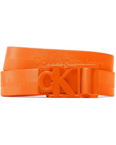 Calvin Klein Herrengürtel Monogram Logo Webbing Belt 35Mm K50K510475 - Orange