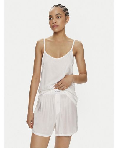 Calvin Klein Pyjama 000Qs7153E Weiß Regular Fit