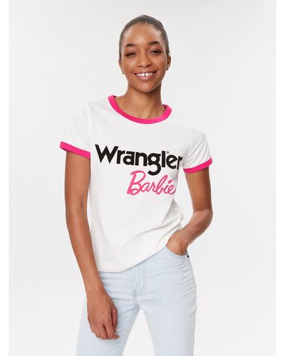Wrangler T-Shirt Ringer 112346212 Weiß Slim Fit - Rot