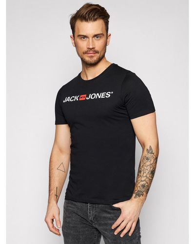 Jack & Jones T-Shirt Jjecorp Logo 12137126 Slim Fit - Schwarz