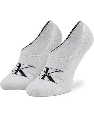 Calvin Klein Damen Sneakersocken 701218751 Weiß - Mettallic