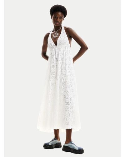 Desigual Sommerkleid Toronto 24Swvk46 Weiß Regular Fit